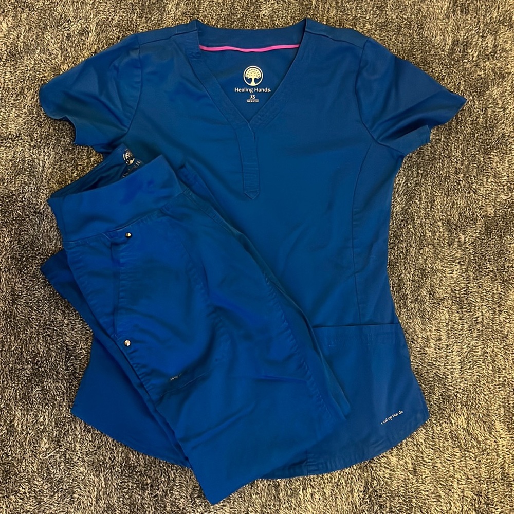 Healing Hands Scrub Set XS Top XXSP Bottoms